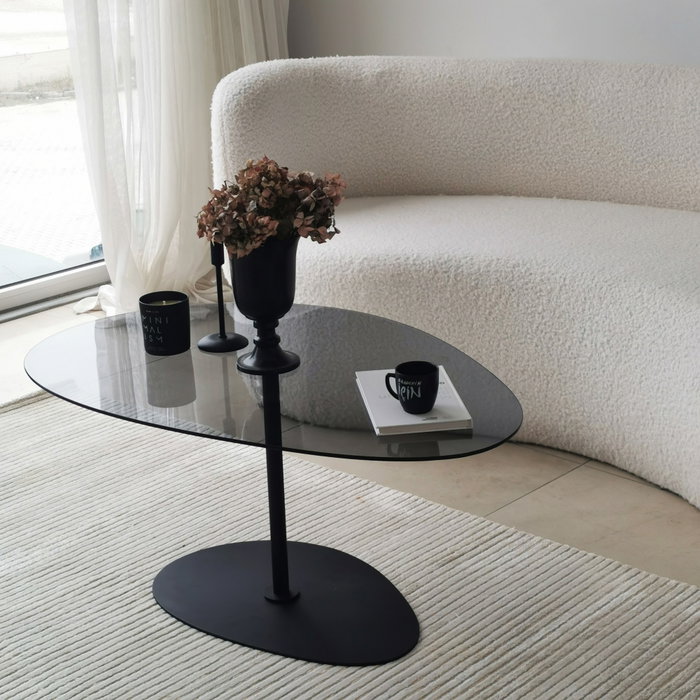Hanah Home Porto Mesa de centro Gris oscuro y negro